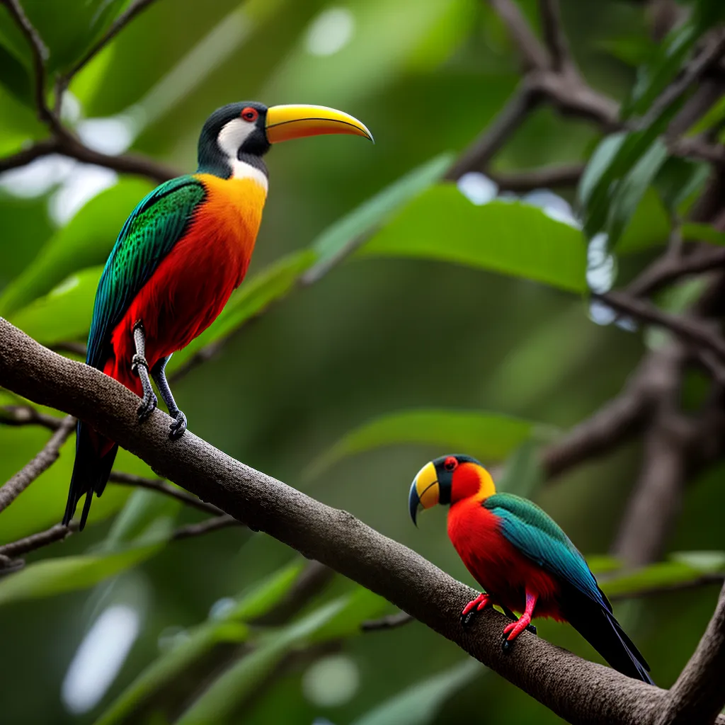 Título 2: O Simbolismo por Trás dos Sonhos com Aves Brasileiras 2 Fotos tucano passaros tropicais floresta