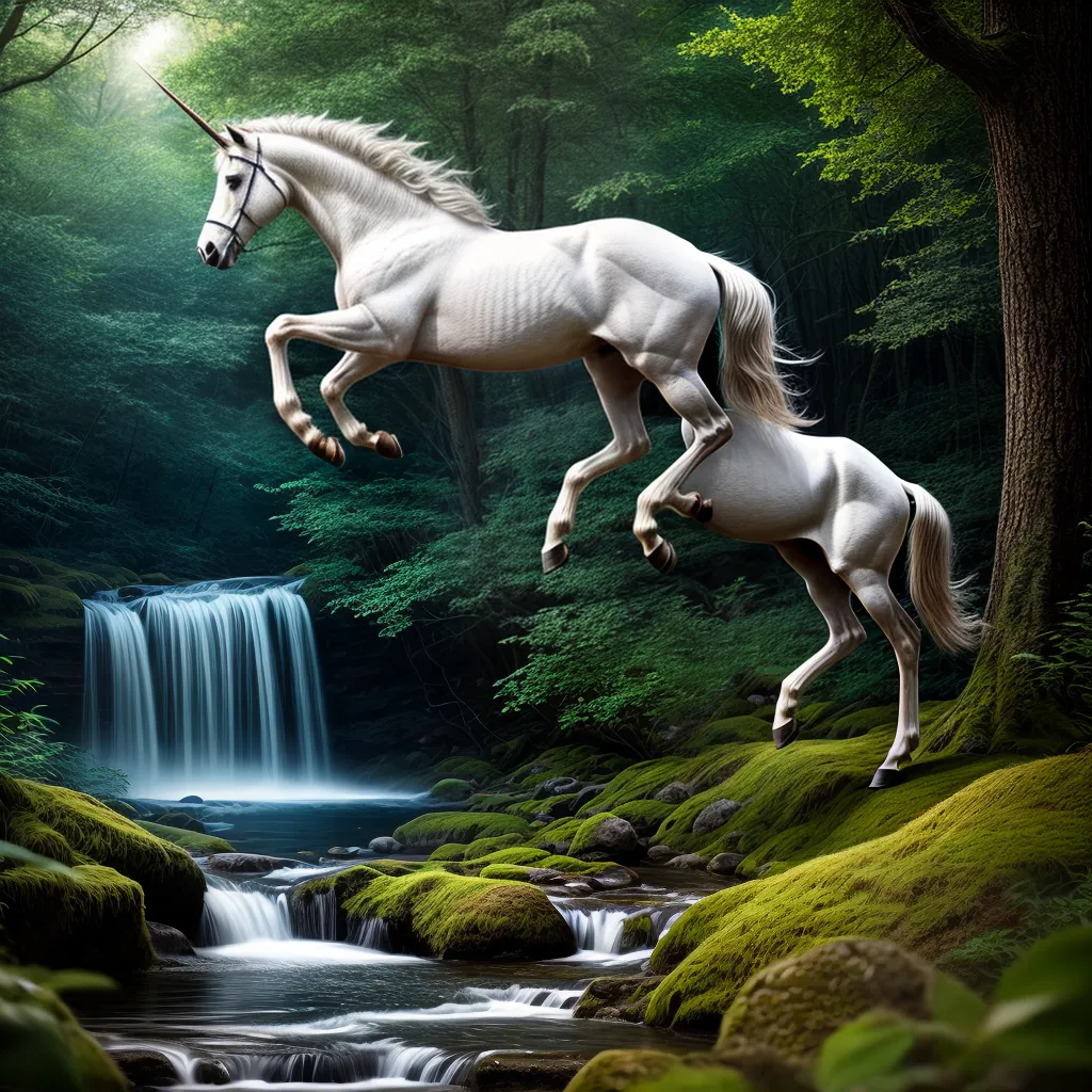 Fotos unicorn floresta magica brilho