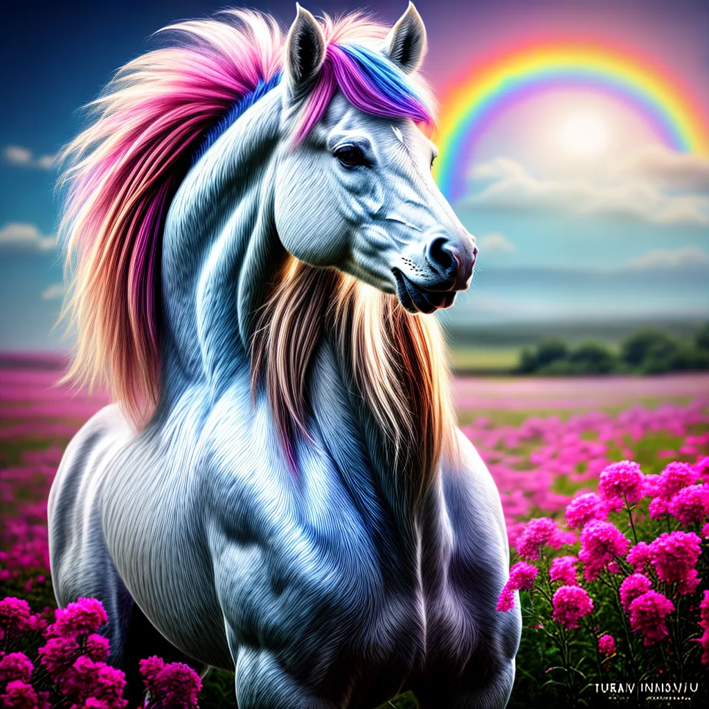 Fotos unicornio arcoiris magia flor glow