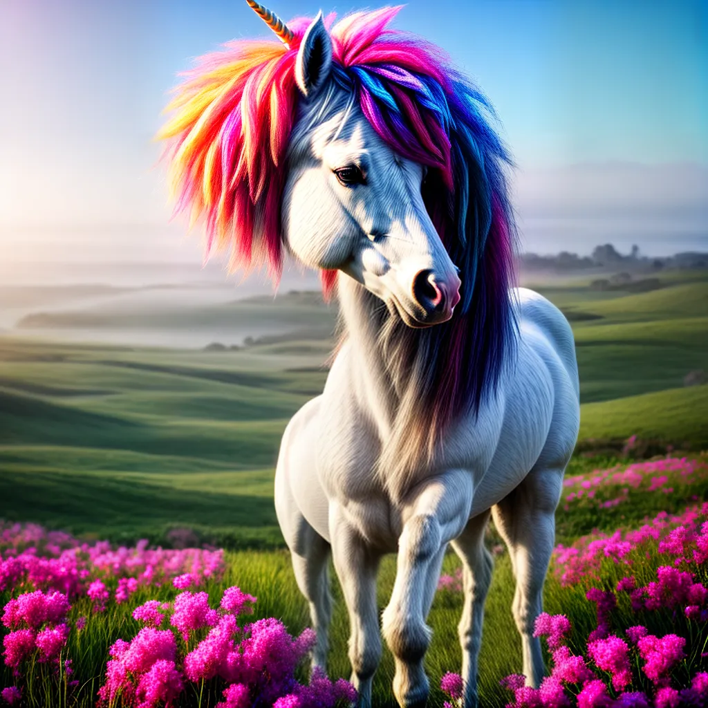 Fotos unicornio arcoiris magia flor