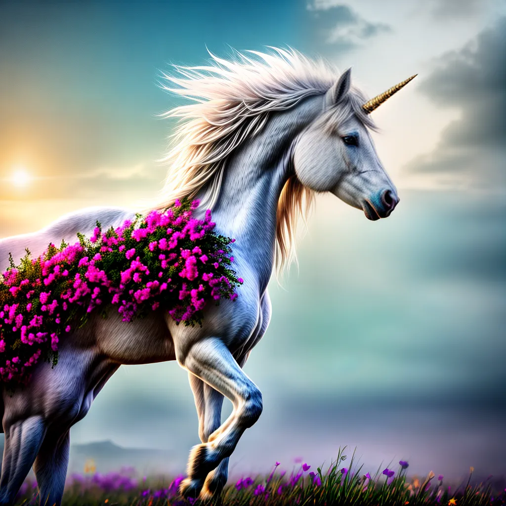O Que Simboliza Sonhar com um Unicórnio? 5 Fotos unicornio branco campo flores liberdade