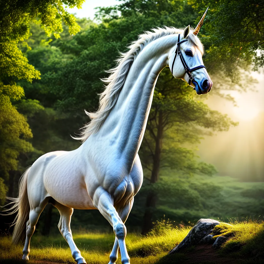 Fotos unicornio branco claro natureza sol