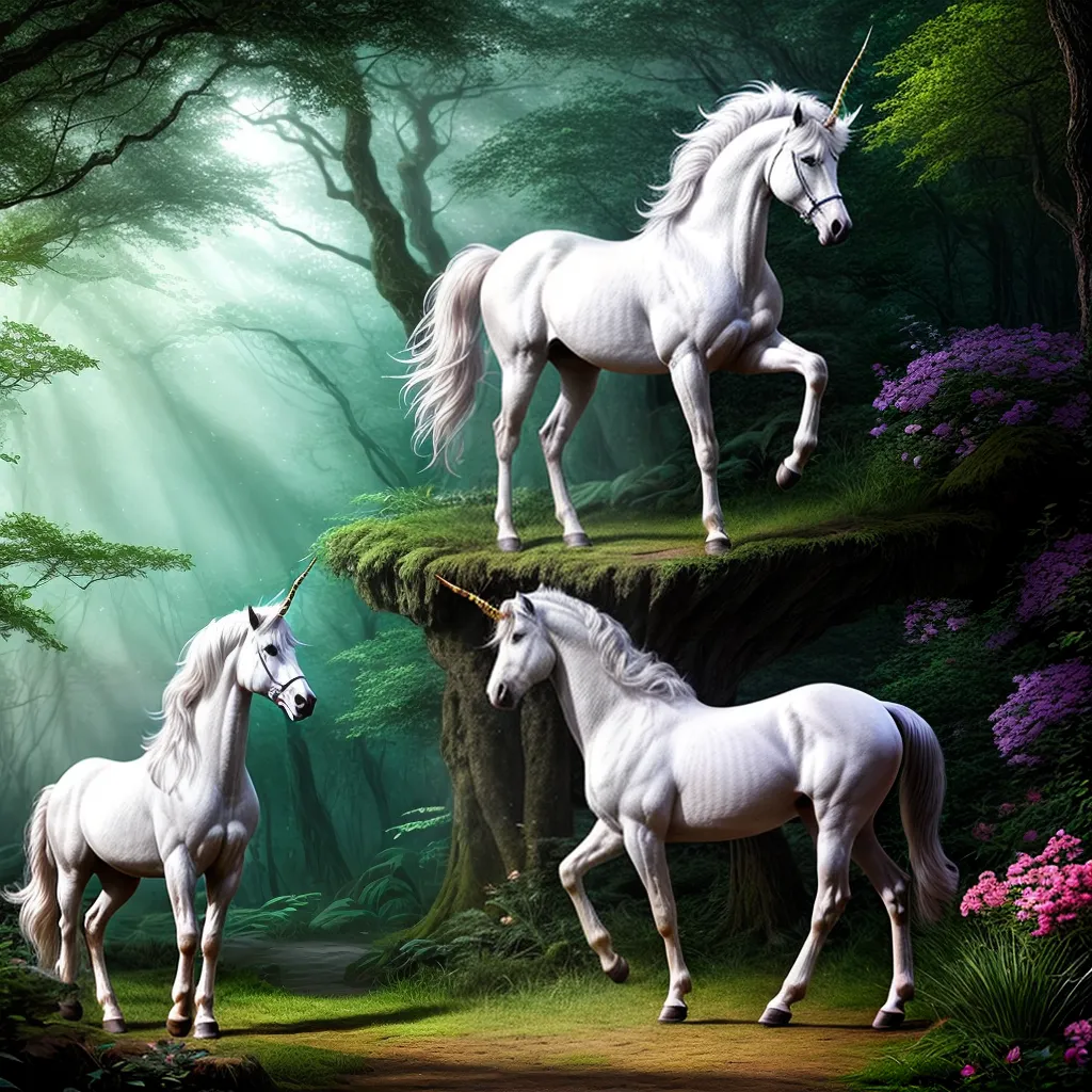 Fotos unicornio branco magia flores