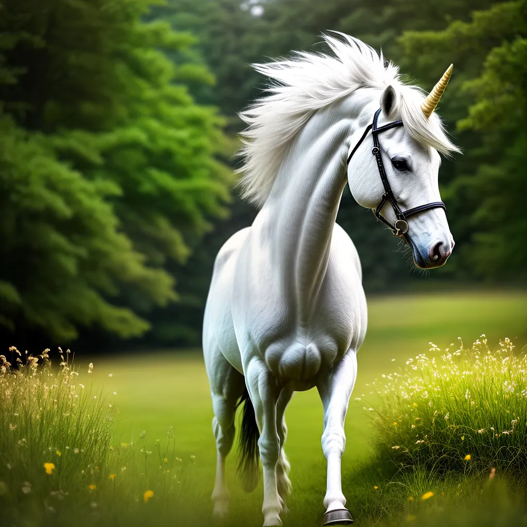 Ser Mitológico com Chifre: Qual o Significado de Sonhar com um Unicórnio? 3 Fotos unicornio branco prado verde
