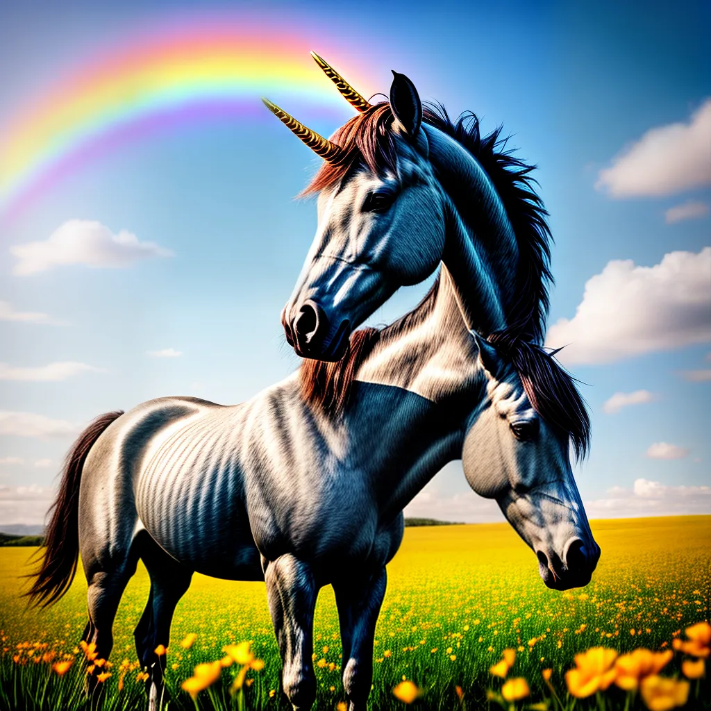 O Que Simboliza Sonhar com um Unicórnio? 2 Fotos unicornio campo arcoiris flores