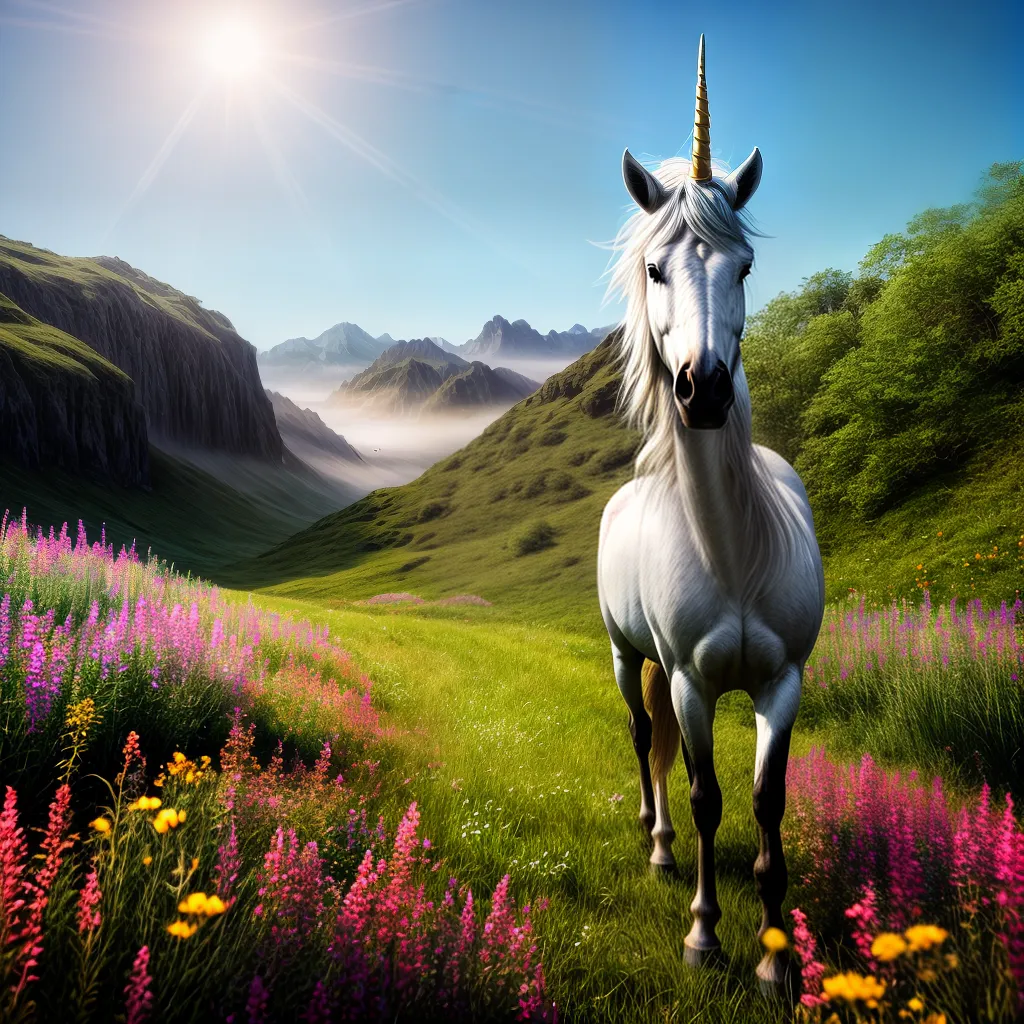 O Significado de Sonhar com Unicórnios 6 Fotos unicornio campo flores brilho 6
