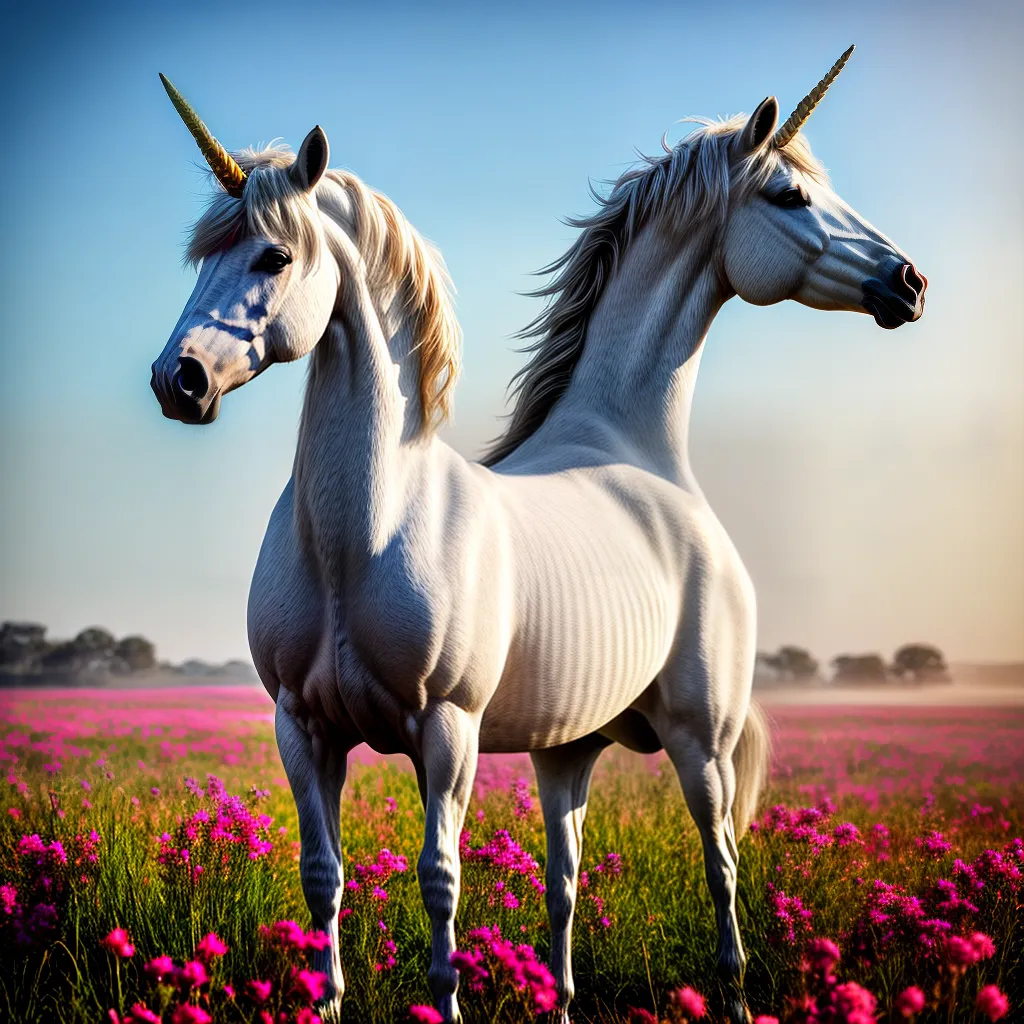 Fotos unicornio campo flores magia 18