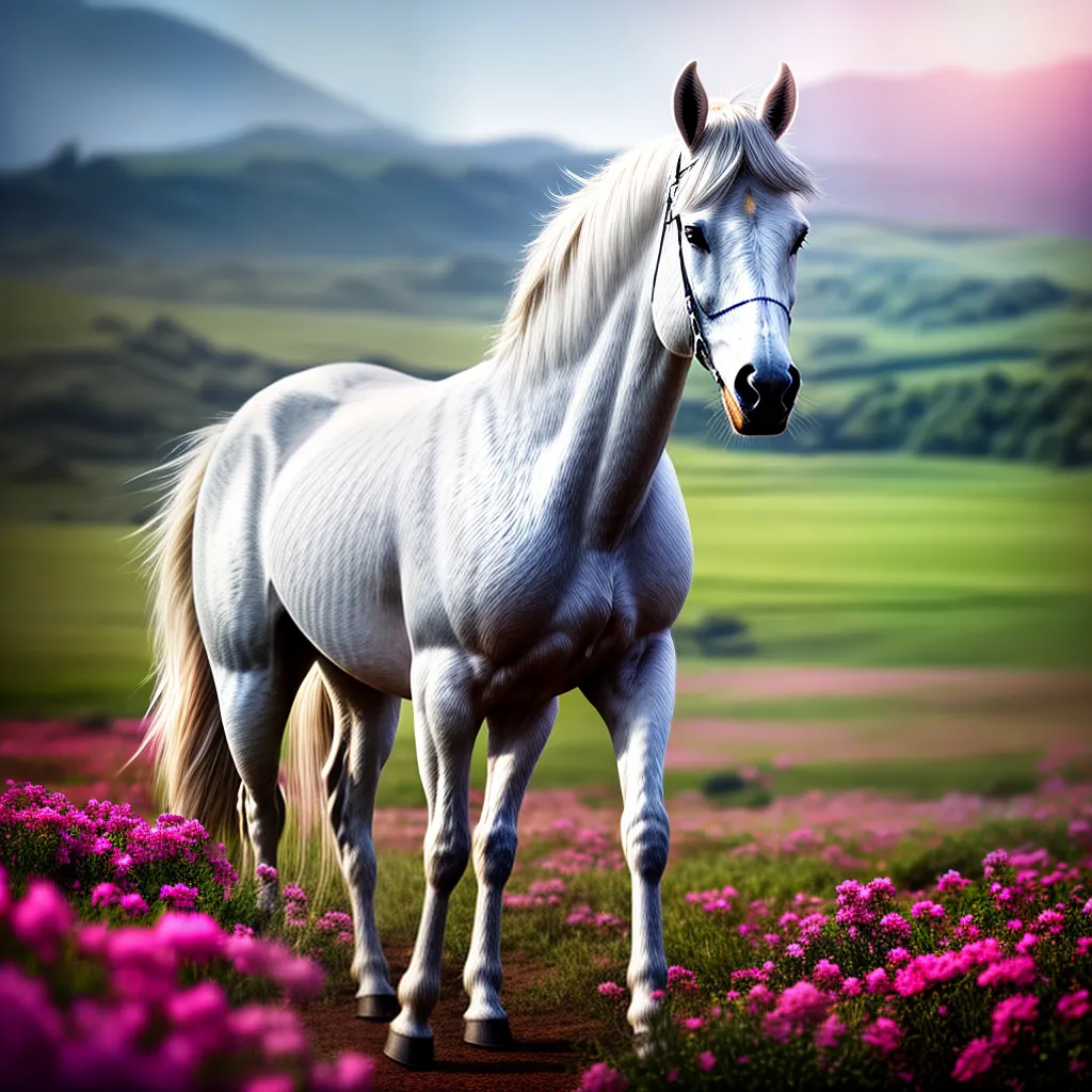 Fotos unicornio campo flores magia 19