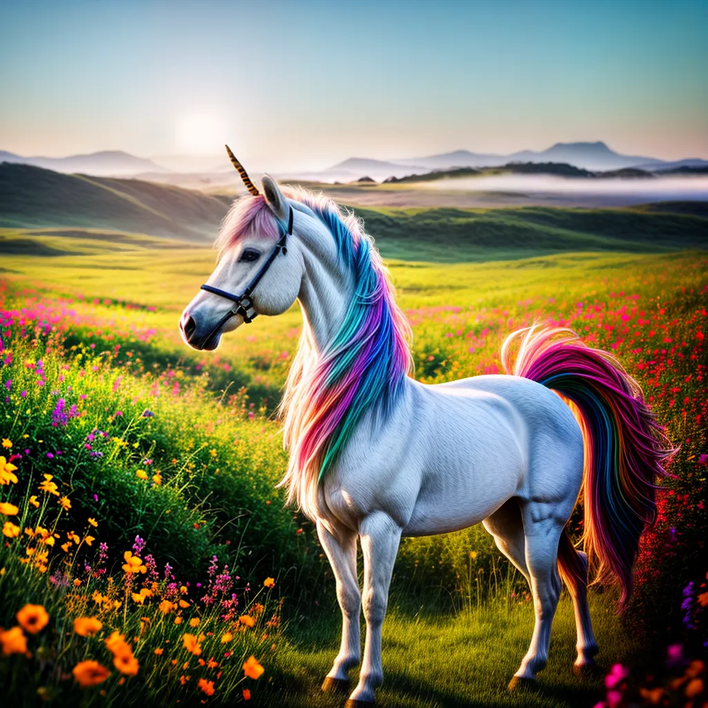 Unicórnio: O que significa sonhar com essa criatura mítica? 4 Fotos unicornio campo flores magia 25