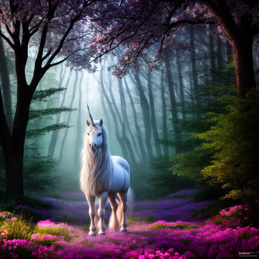 Fotos unicornio floresta estrelas magia