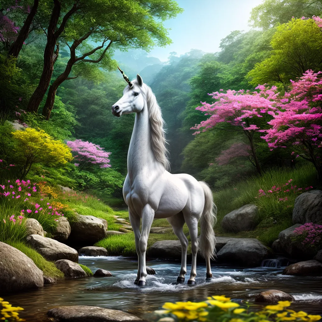 Fotos unicornio floresta serenidade natureza