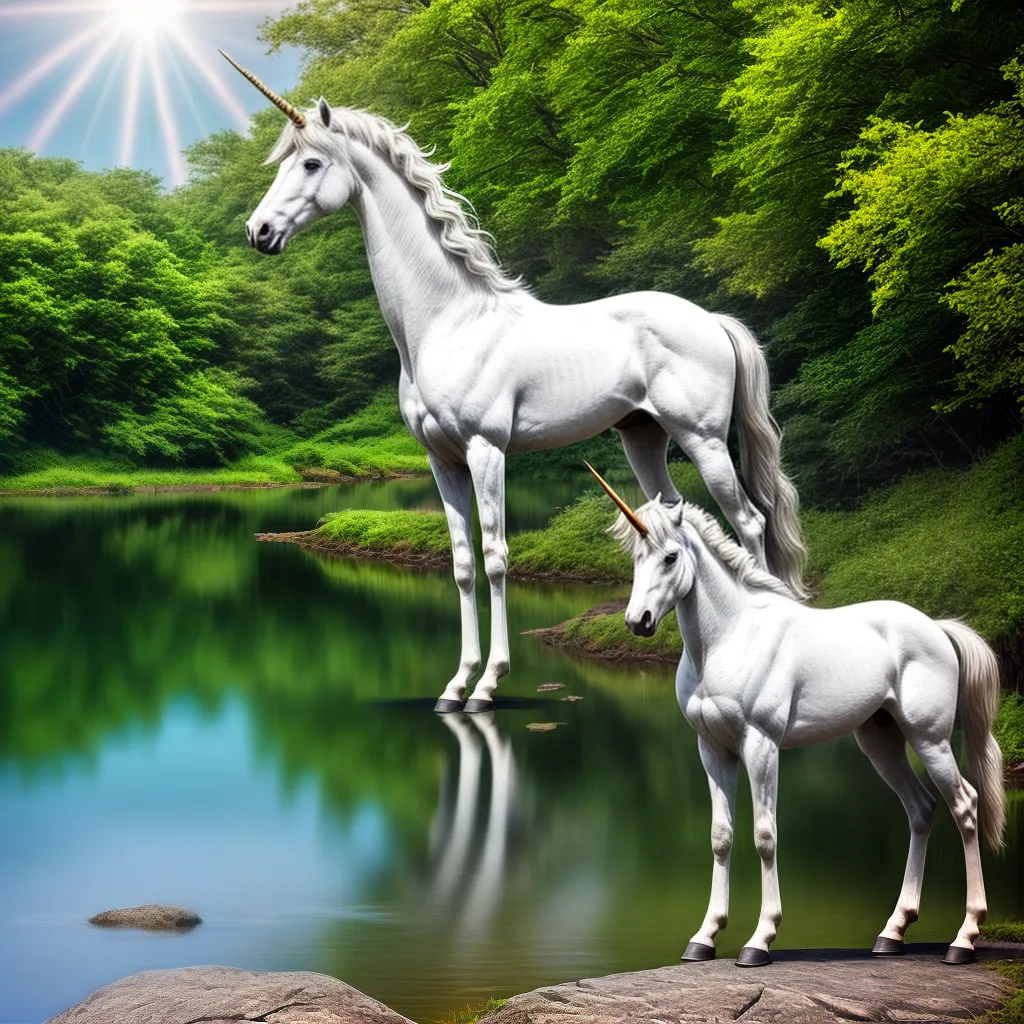 Fotos unicornio lago arcoiris natureza paz