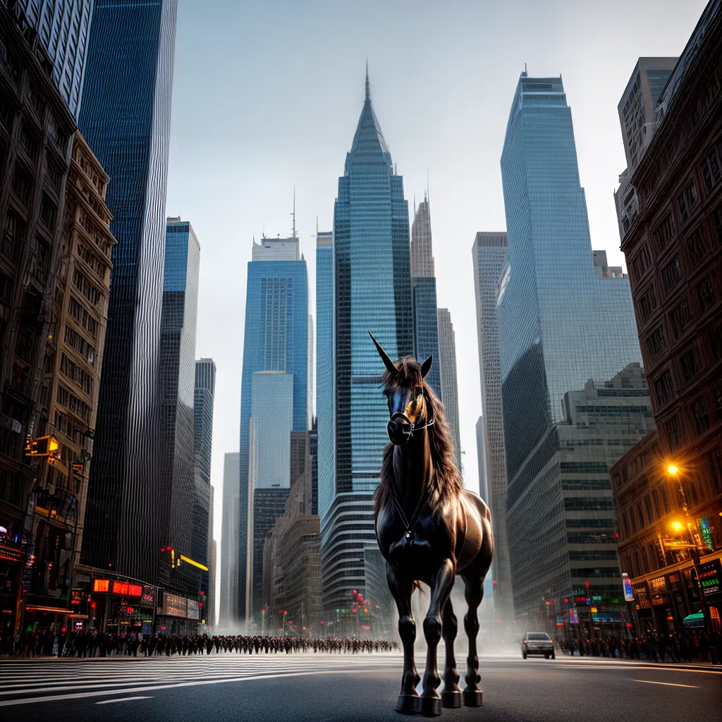 Sonhar com Unicórnio Urbano: Qual o Significado? 2 Fotos unicornio magia cidade multidao