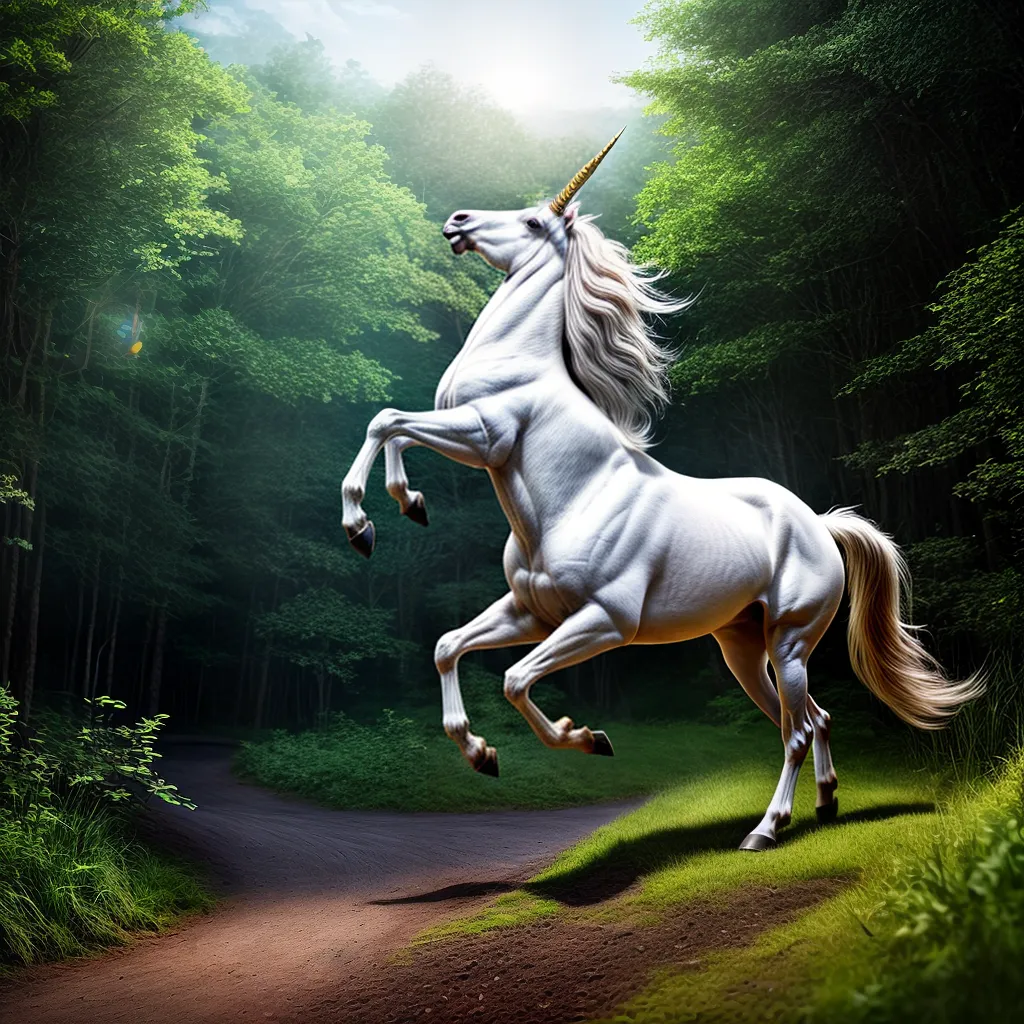 Fotos unicornio magico floresta brilho mensagem