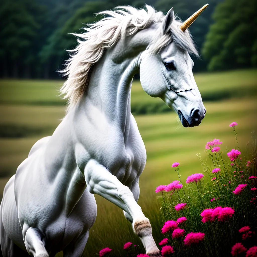 Sonhar com Unicórnio: Significado e simbolismo 5 Fotos unicornio prateado campo flores