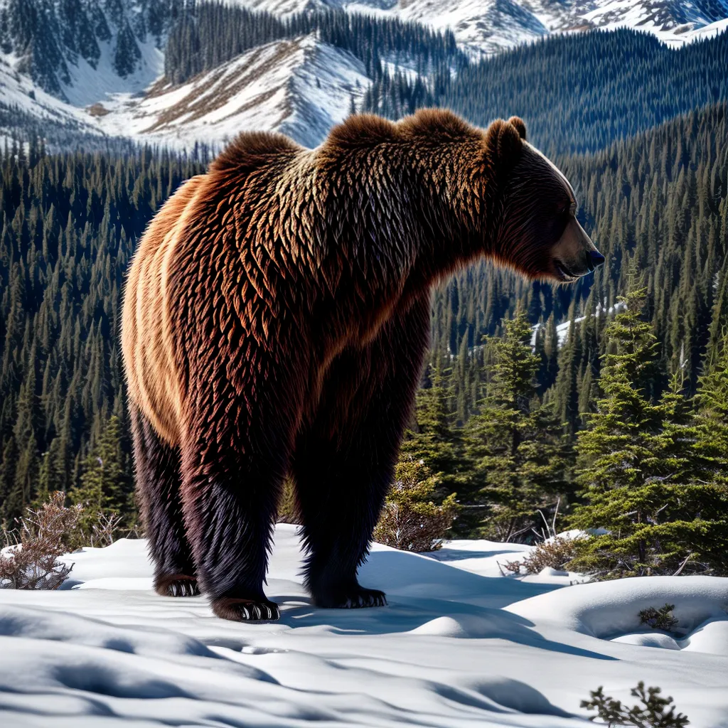 A. Natureza Selvagem: Sonhar com Animais, Floresta e Montanhas 3 Fotos urso grizzly montanha natureza