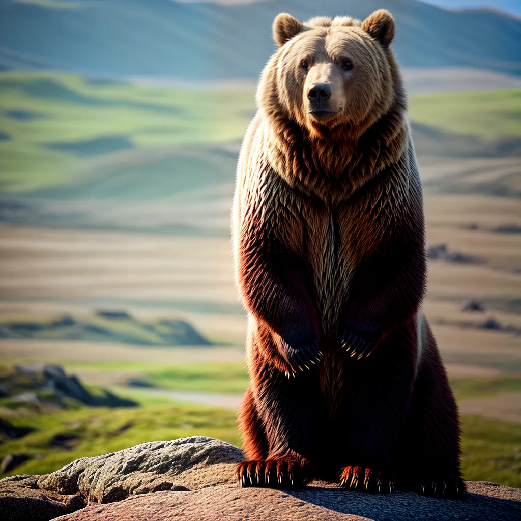 Simples e Onipresente: Significado dos sonhos com Ursos 3 Fotos urso grizzly montanha sol