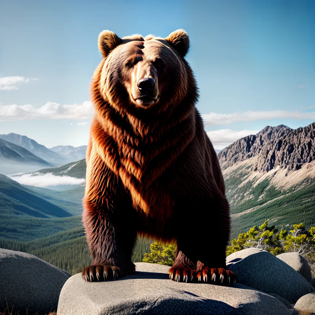 Universo dos Sonhos: Desvendando o Significado de Sonhar com Ursos 6 Fotos urso marrom majestoso montanha