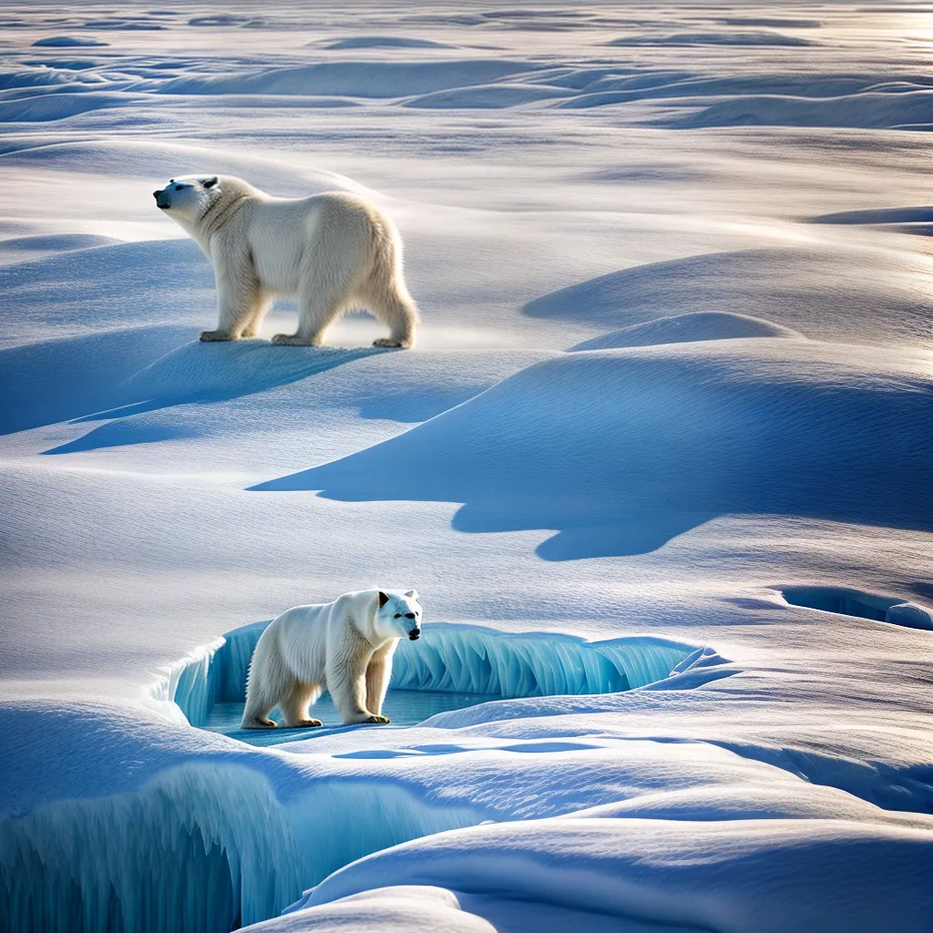 Fotos urso polar gelo forca adaptacao