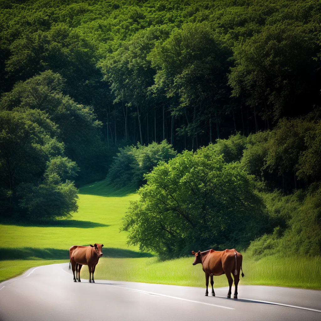 Rebanho na estrada: saiba o que significa sonhar com gado 5 Fotos vaca caminho campo verde surreal