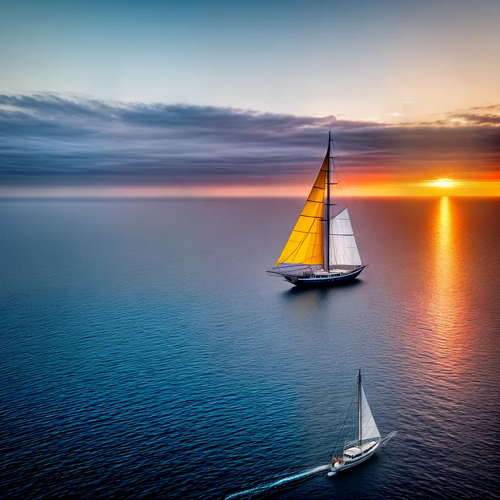 Qual o Significado de Sonhar com Veleiros em Alto Mar? 2 Fotos veleiro por do sol aventura 2