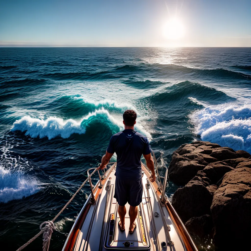 Mar Profundo dos Sonhos: Interpretando Viagens em Alto Mar. 3 Fotos velejador por do sol