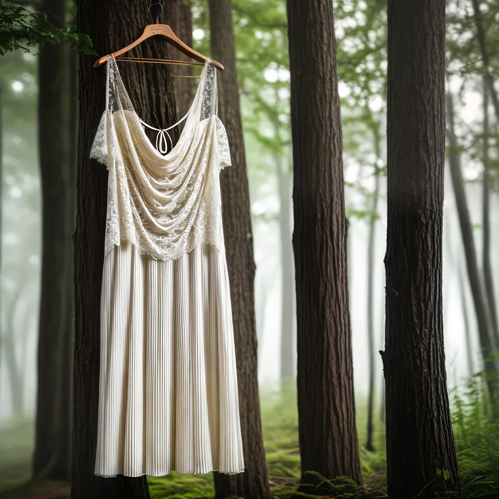 Fotos vestido vintage floresta nebulosa