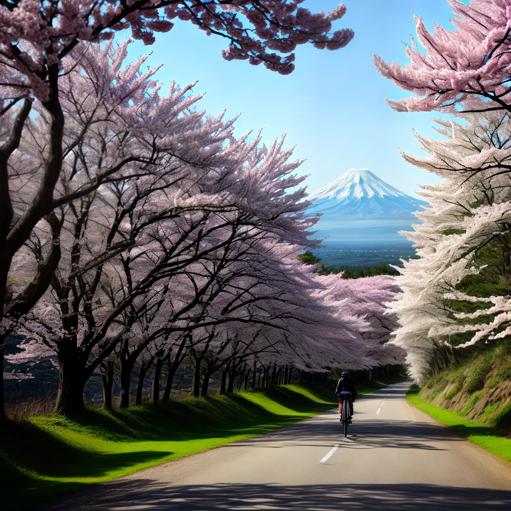 Fotos viagem bicicleta japao cerejeiras fuji