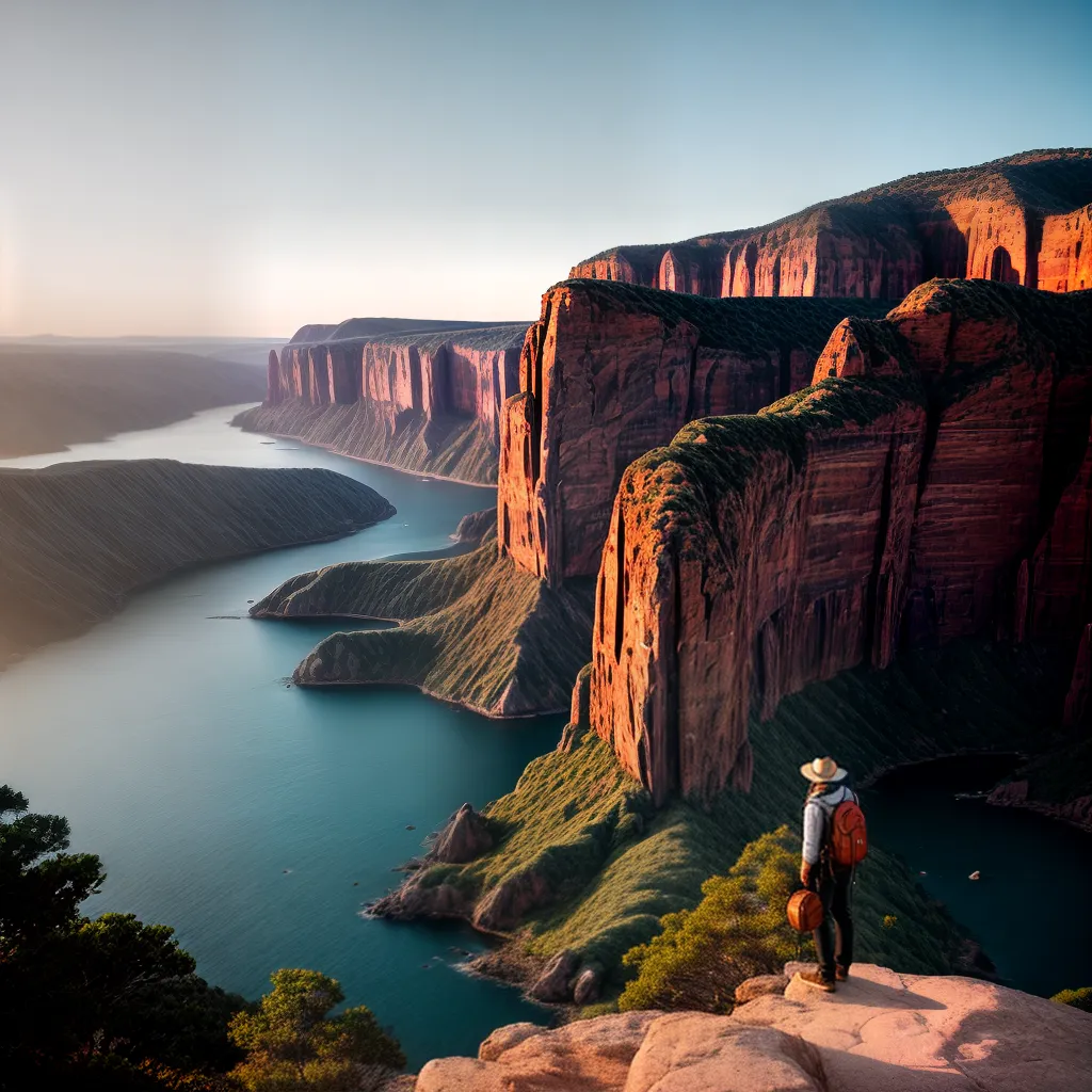 Fotos viajante paisagem exotica por do sol