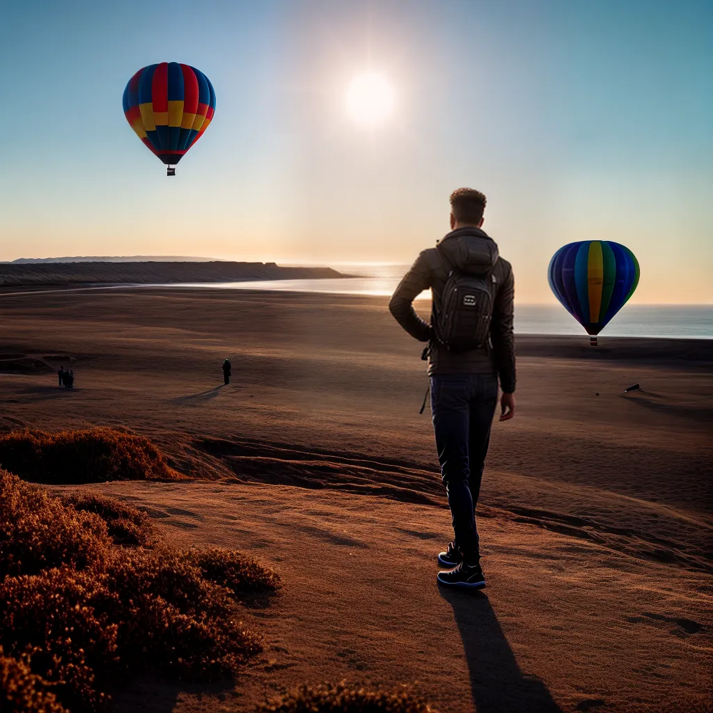 agem dos Sonhos: Descubra o Significado por Trás de Seus Sonhos de Viagem. 3 Fotos viajante praia por do sol balao