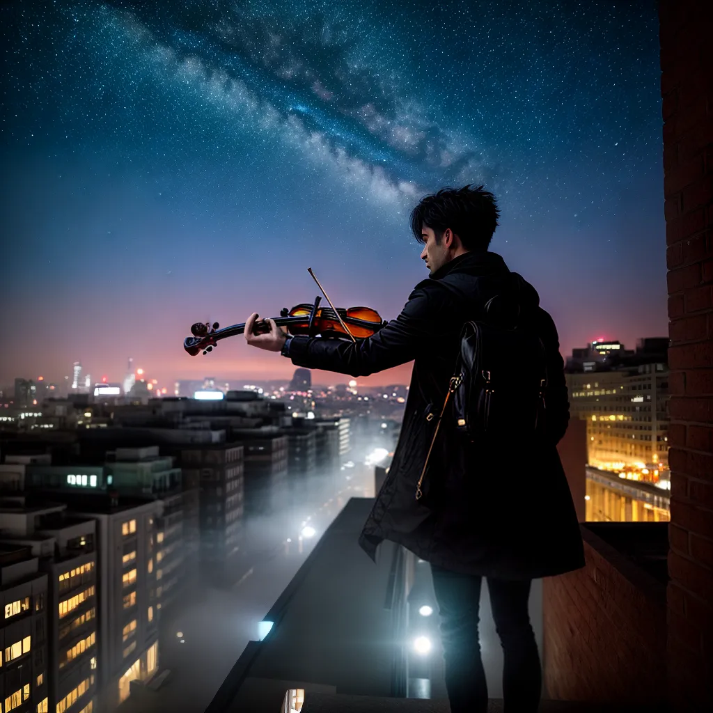 Serenata noturna: o que pode revelar um sonho com música? 6 Fotos violinista noturno estrelas cidade