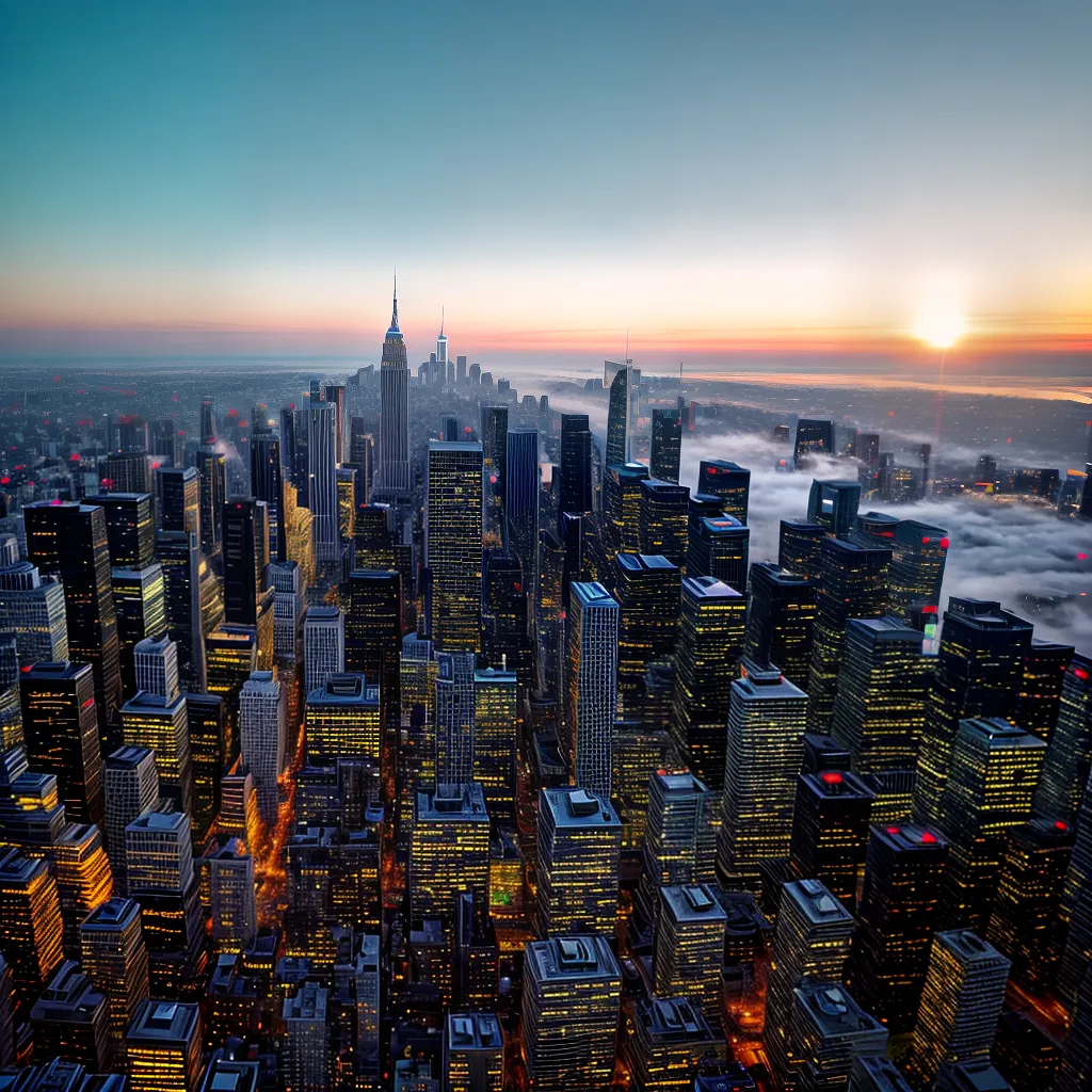 Fotos vista cidade por do sol panoramica