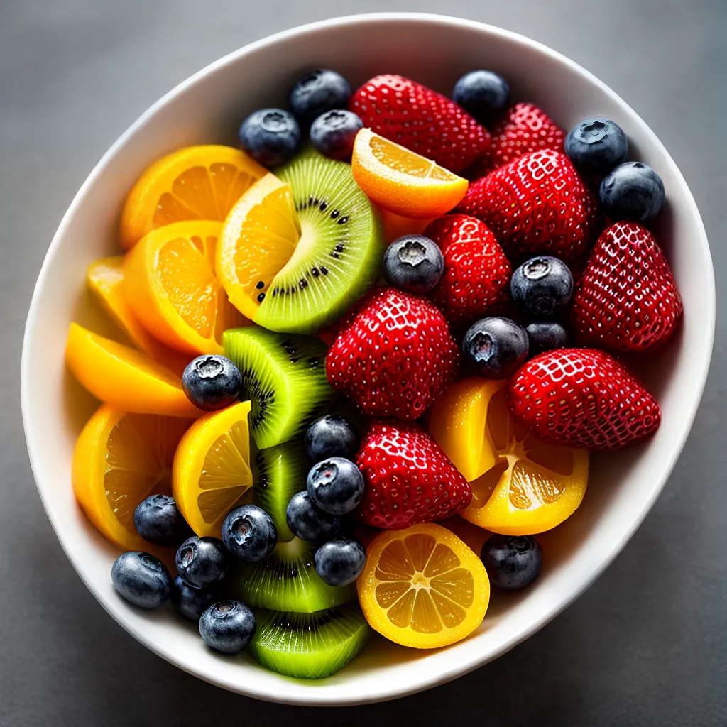 Fotos vitaminas tigela frutas coloridas
