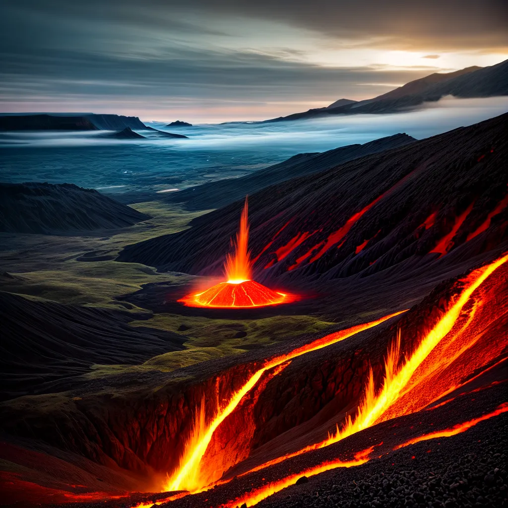 Fotos vulcao erupcao lava emocao