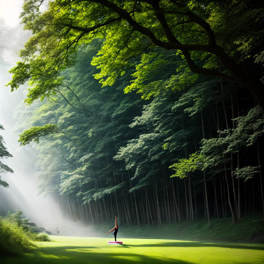 Entenda o que significa sonhar com Saúde e Natureza 5 Fotos yoga floresta verde serenidade