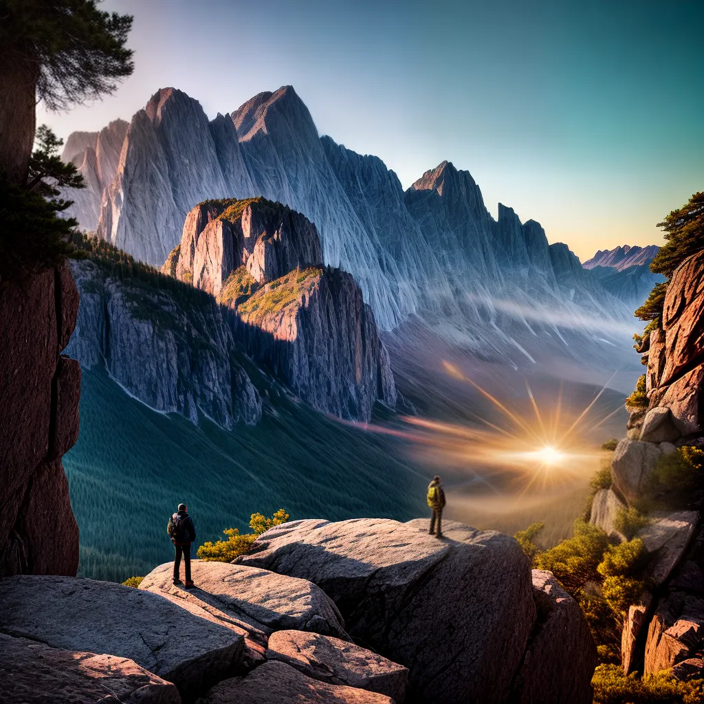 Fotos amanhecer montanha abraco jornada