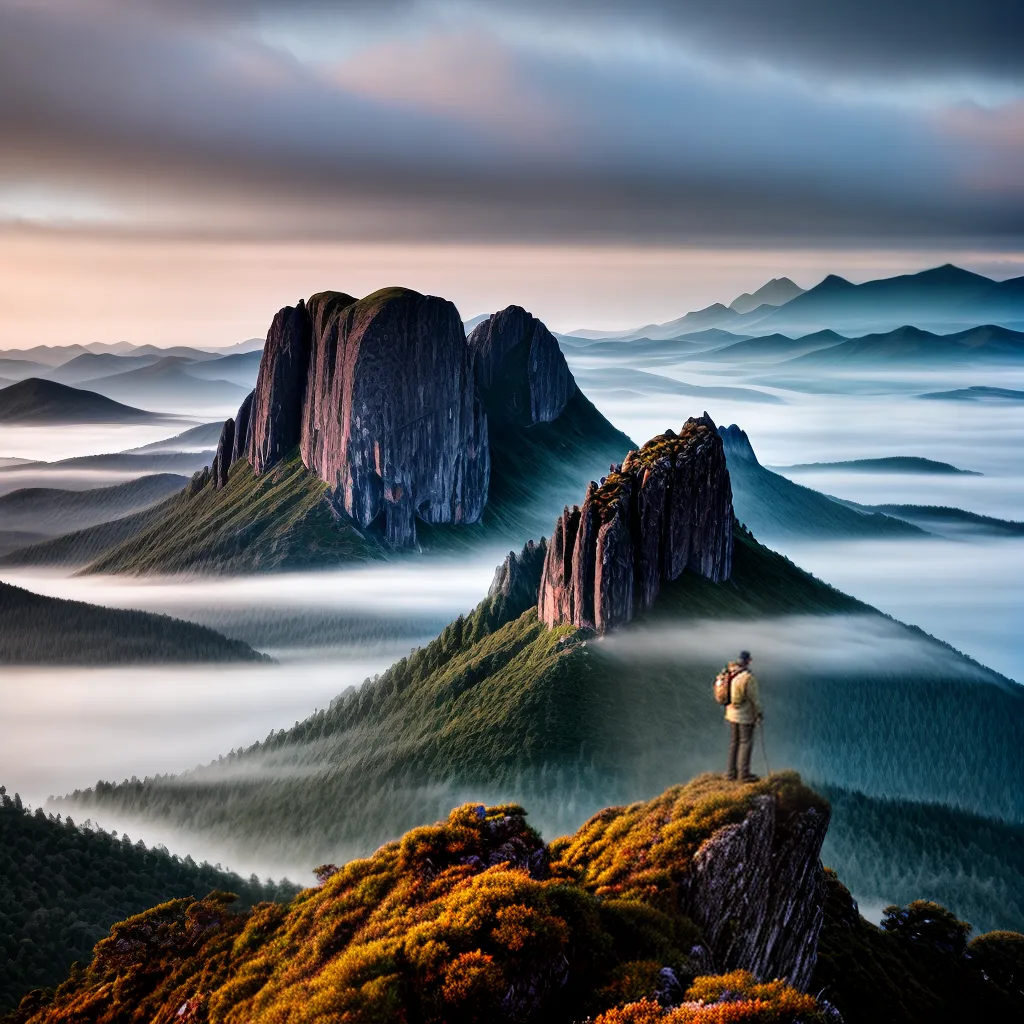 Fotos amanhecer montanhas misterio aventureiro