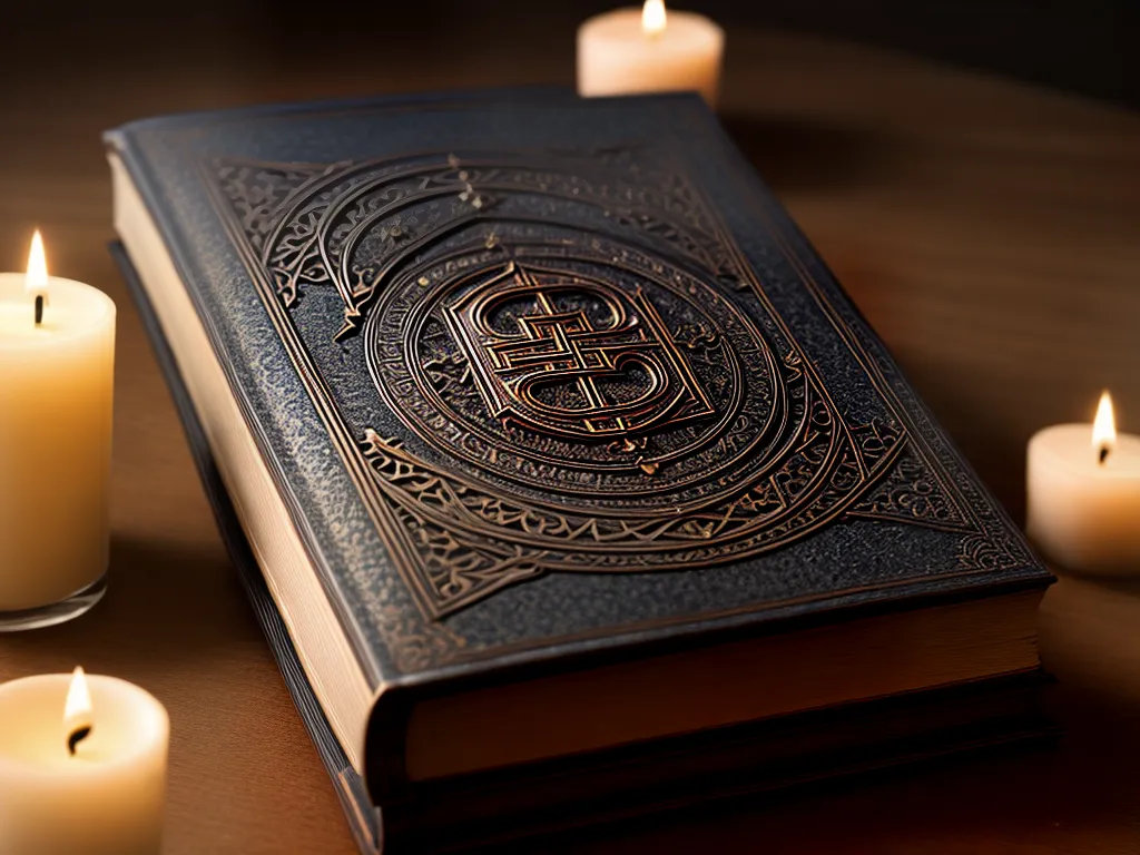 Fotos amuleto mistico livro velho candlelight