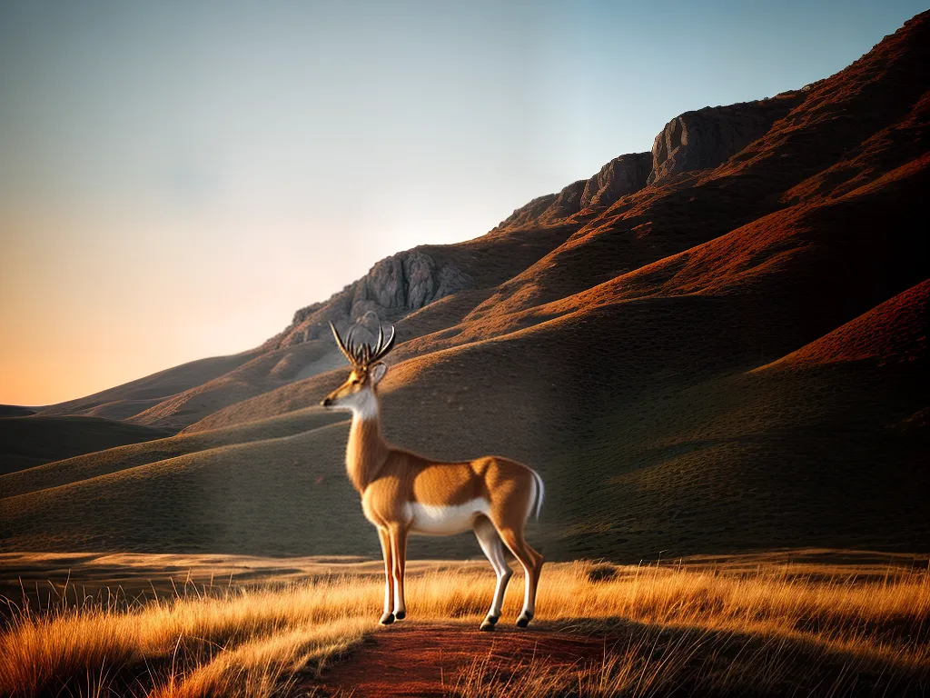 Fotos antilope gracioso por do sol