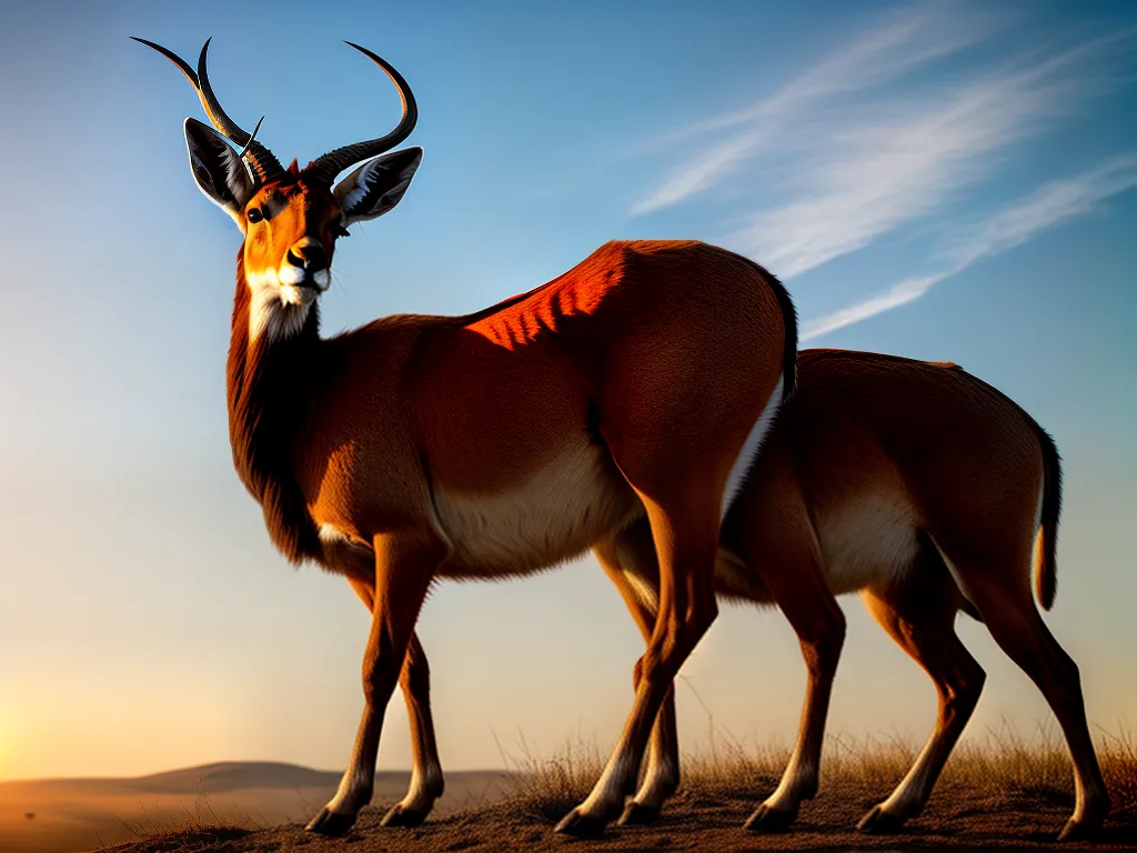 Fotos antilope savana por do sol liberdade