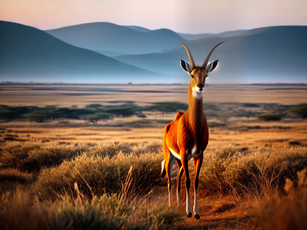 Fotos antilope savana por do sol