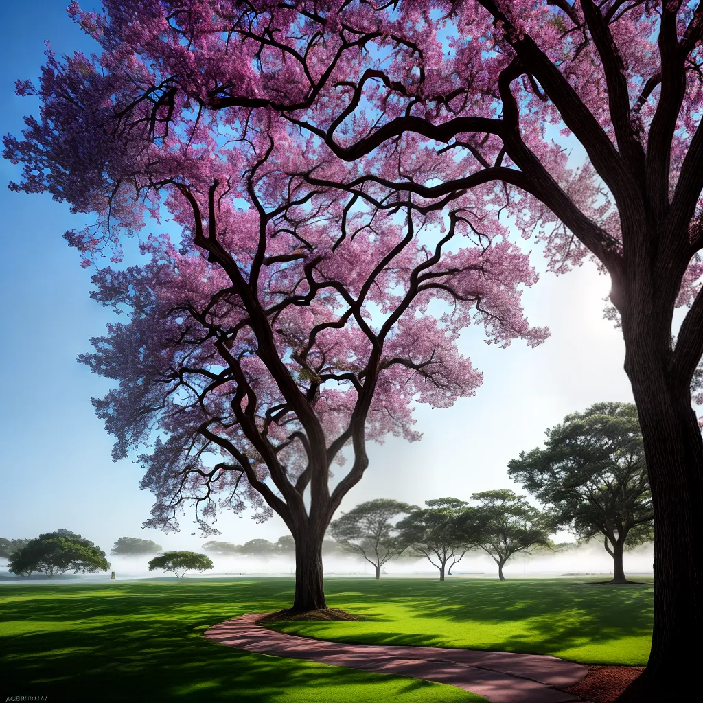 Fotos arvore jacaranda flores coloridas