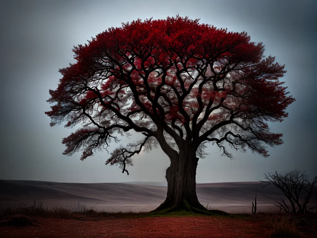 Sonhos Ruins e Canalhas 4 Fotos arvore torcida ceu vermelho sombrio