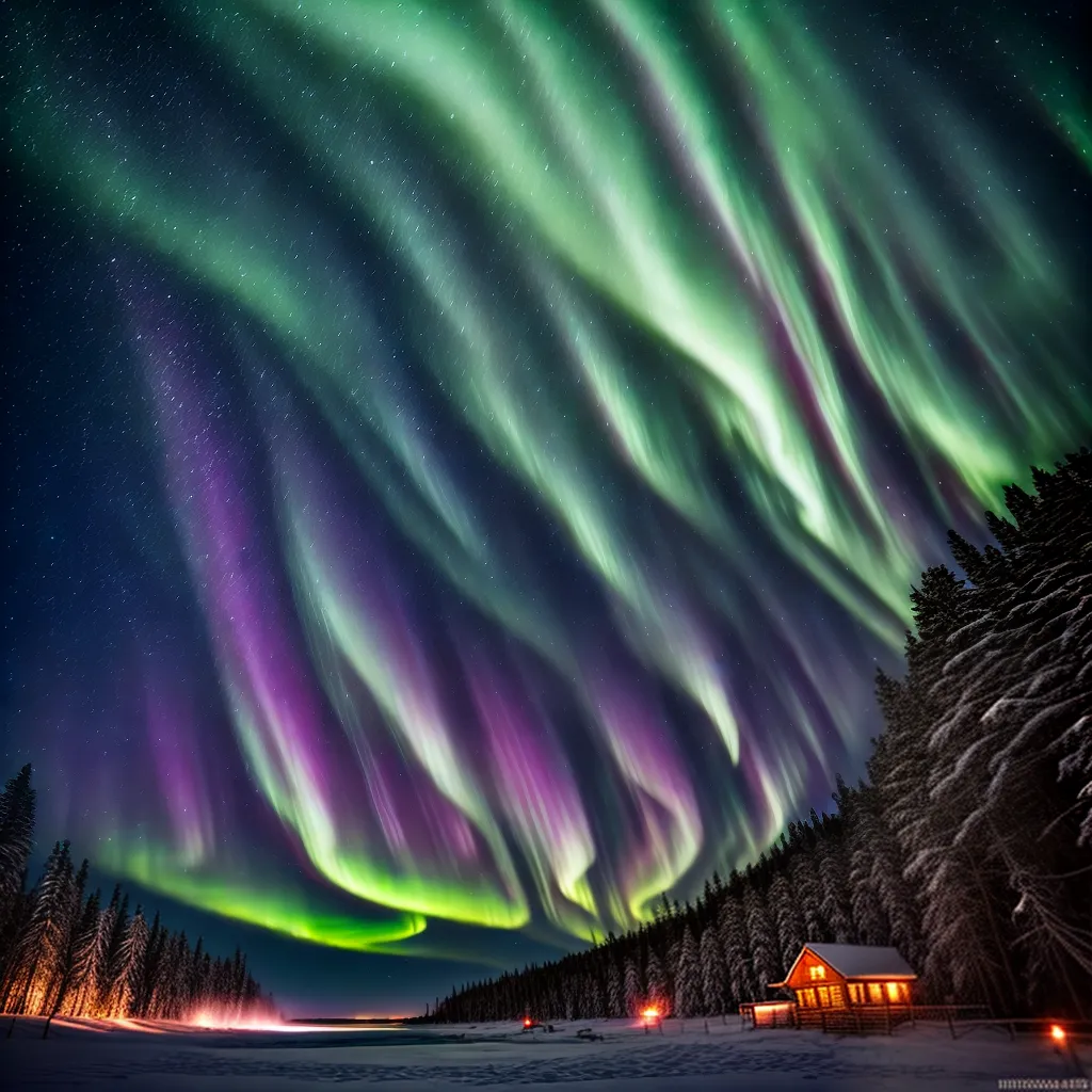 Fotos aurora boreal paisagem neve