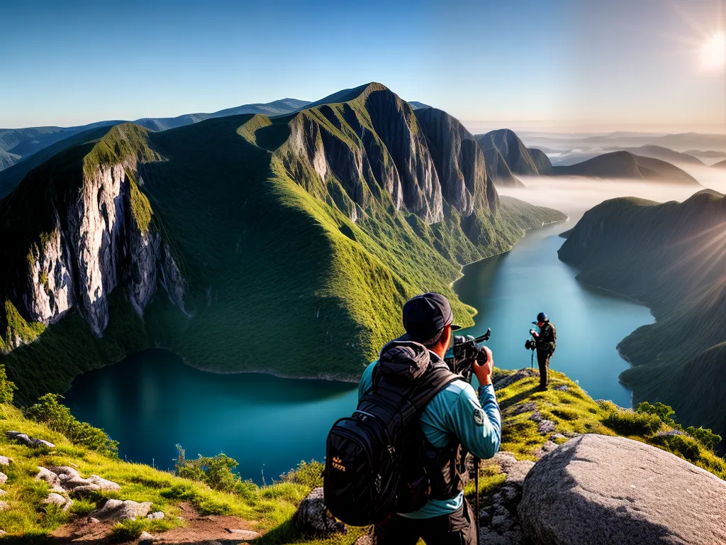 Fotos aventura por do sol montanhas