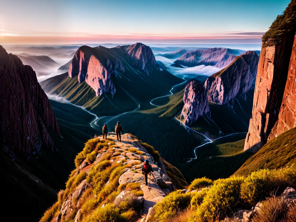 Fotos aventureiro por do sol montanhas