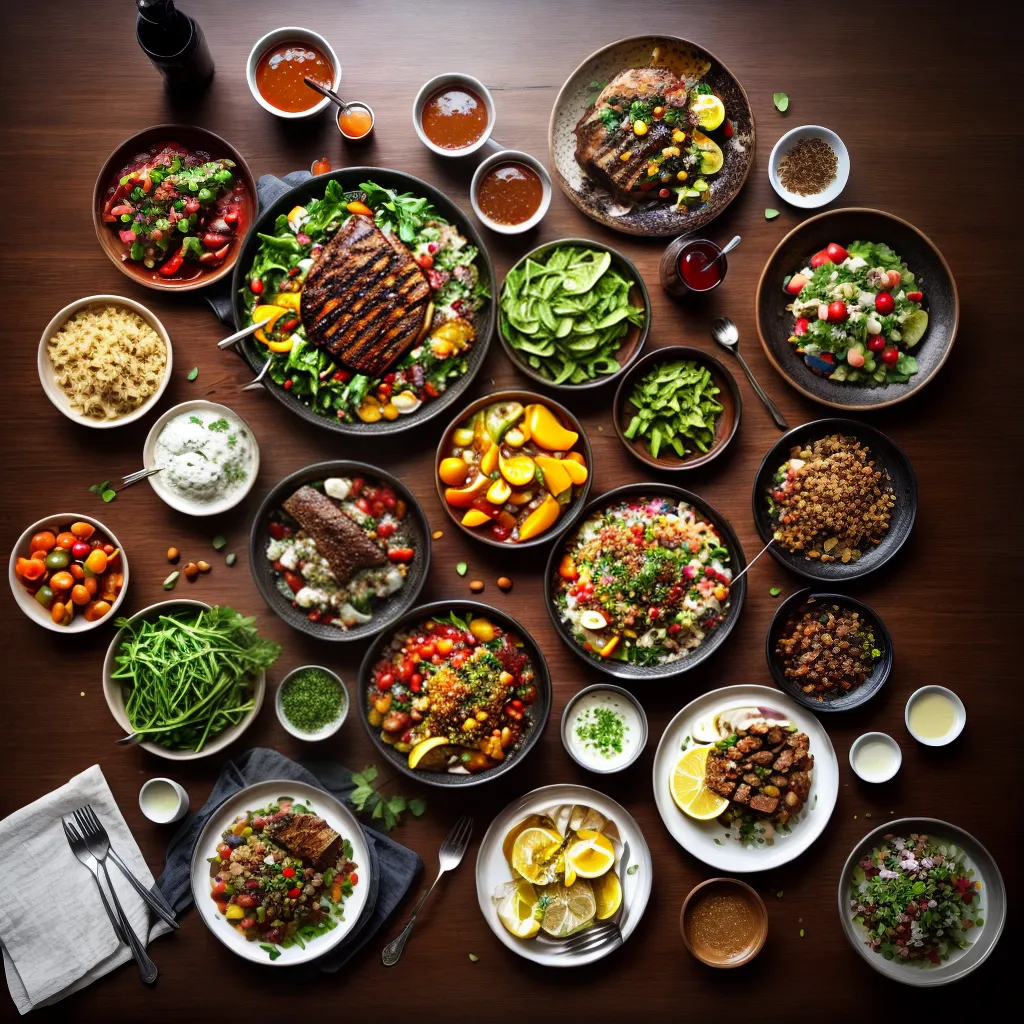 O Significado de Sonhar com Comida Deliciosa 5 Fotos banquete suculento carnes saladas sobremesas frutas