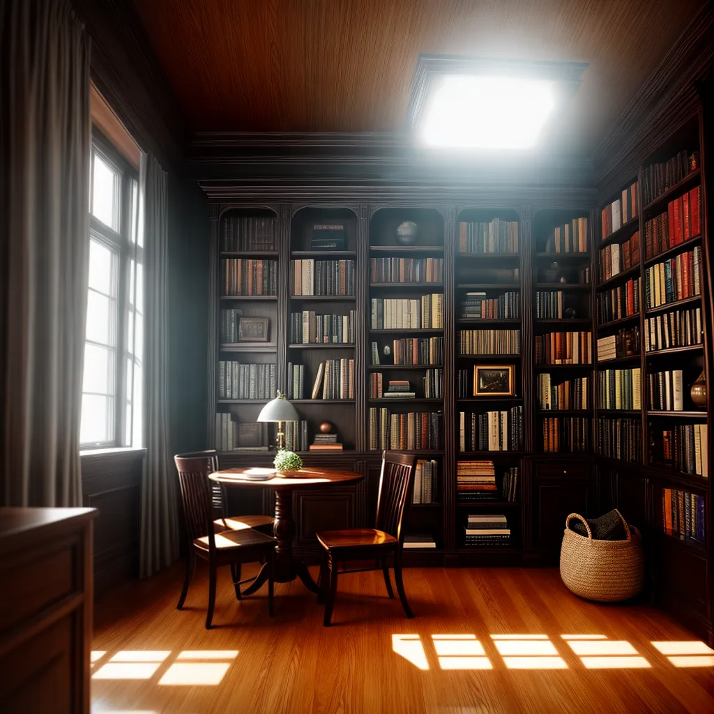 Fotos biblioteca acolhedora livros luz suave