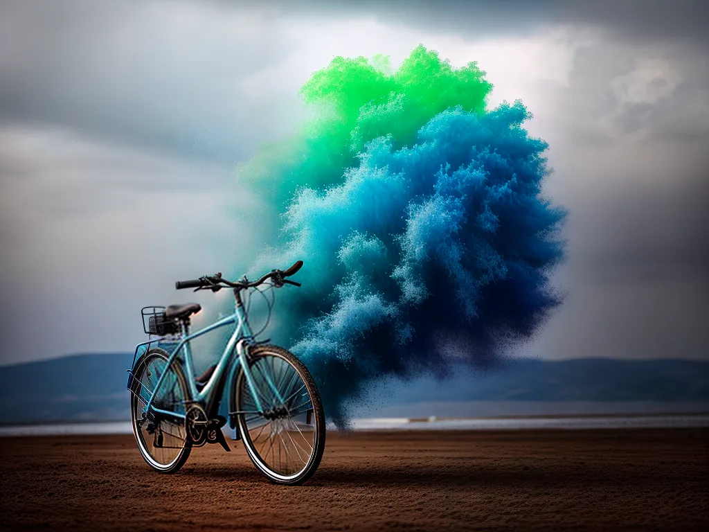 Fotos bicicleta sonhos coloridos nuvens