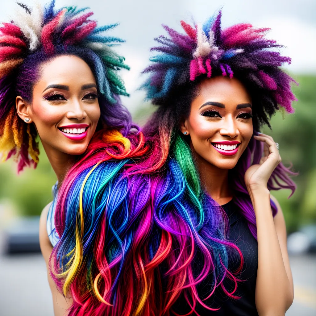 Fotos cabelo colorido alegre unico